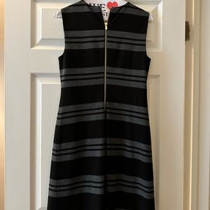 New! Calvin Klein black and gray striped sheath dress size 4